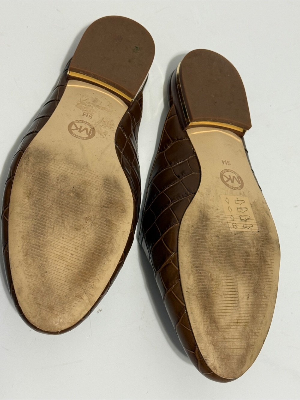 Michael Kors Brown Croc-Embossed Slip-On Loafers - Picture 6 of 10